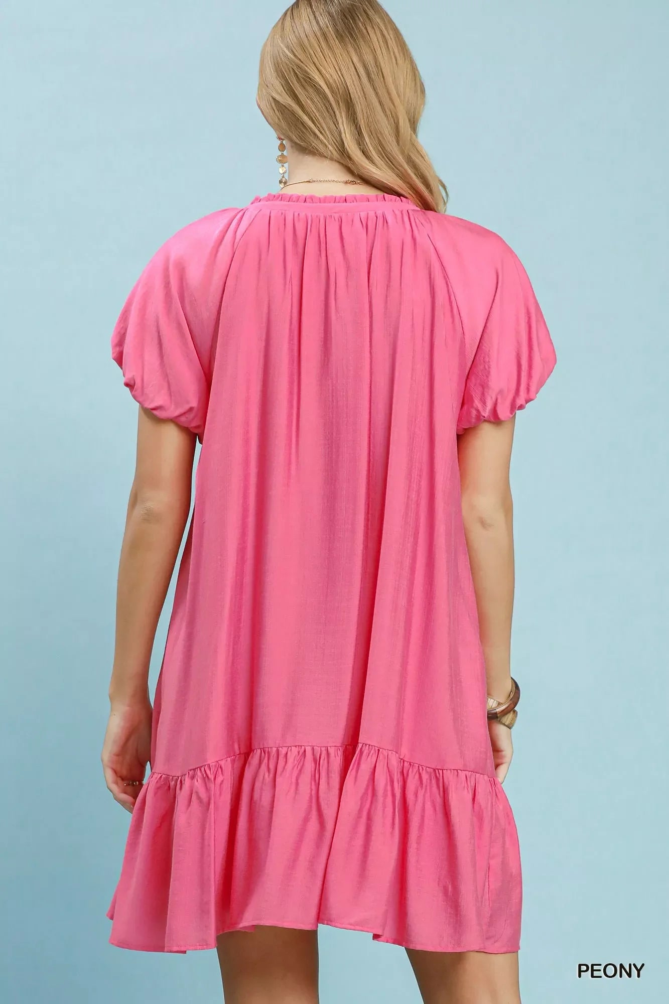 Umgee Ruffle Hem Shift Mini Dress