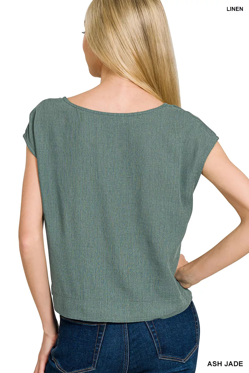 Zenana Linen Sleeveless Top