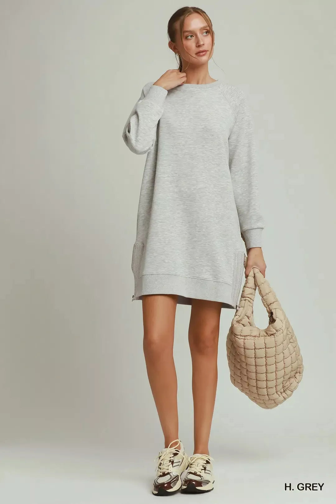 Umgee Side Crochet Zipper Detailed Dress