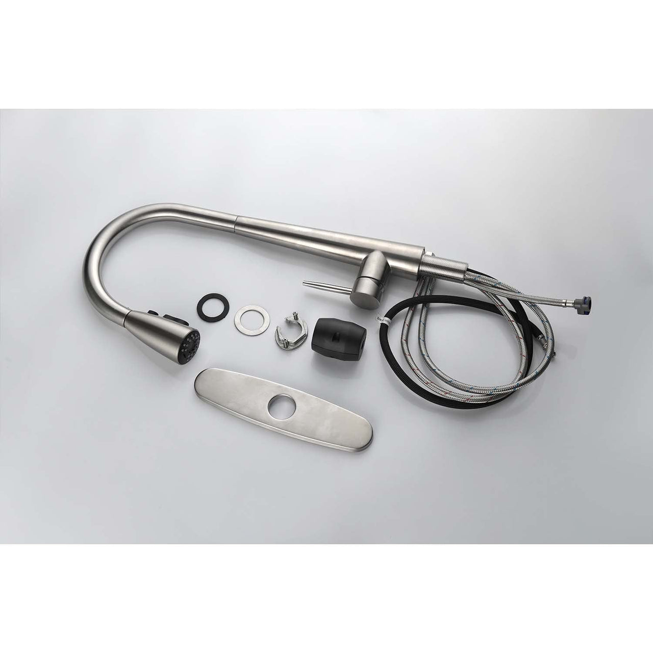 Single Handle Stainless Steel Kitchen Sink Faucet with Pull Down Sprayer