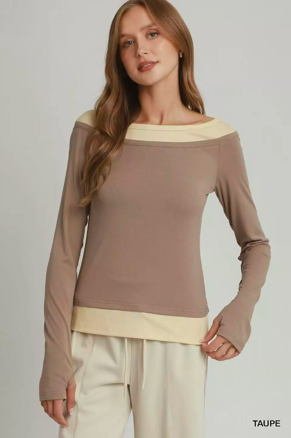 Umgee Layered Twofer Long Sleeve Top
