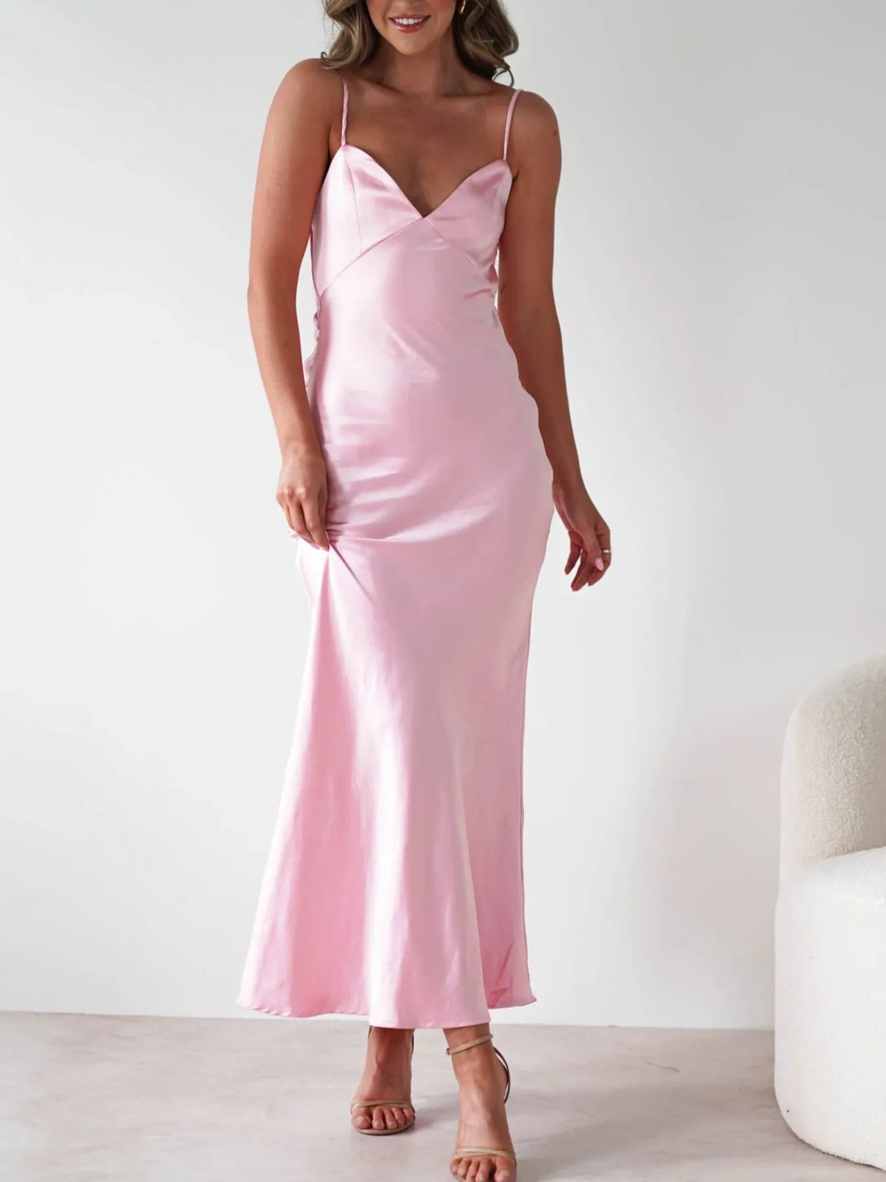 Satin Backless Cami Dress (See size chart where applicable)