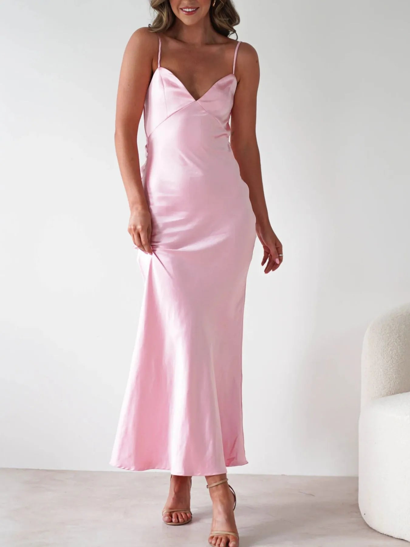 Satin Backless Cami Dress (See size chart where applicable)