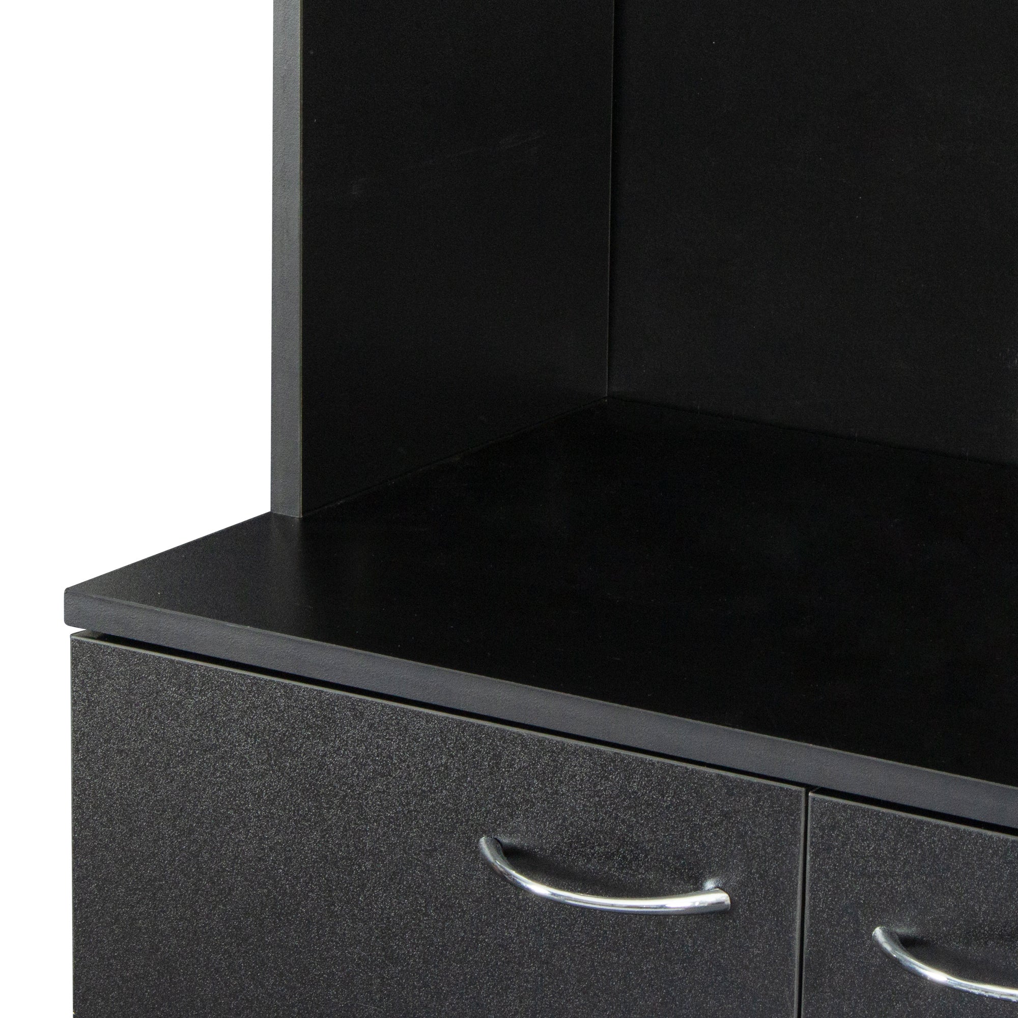 70.87' Tall Wardrobe& Kitchen Cabinet, with 6-Doors, 1-Open Shelves and 1-Drawer for bedroom,Black