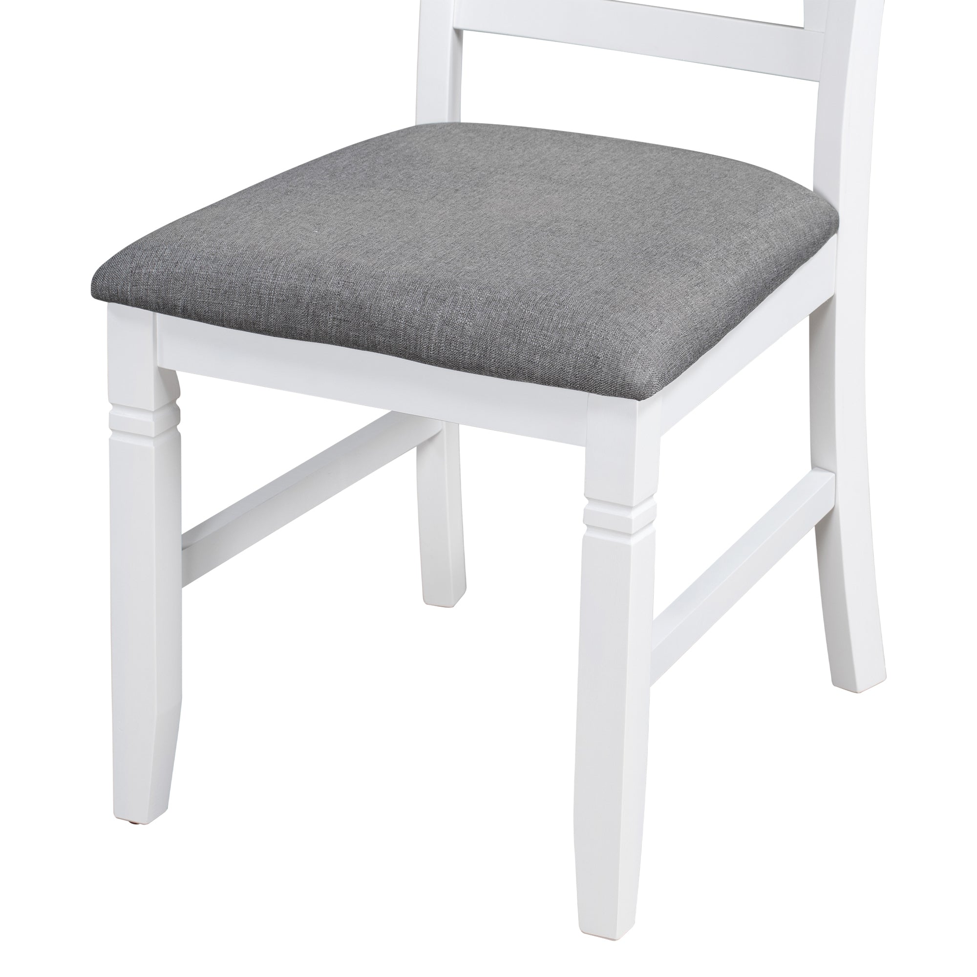 TOPMAX 6-Piece Wood Dining Table Set Kitchen Table Set with Upholstered Bench and 4 Dining Chairs, Farmhouse Style,Gray+White (old sku: SP000003AAK)