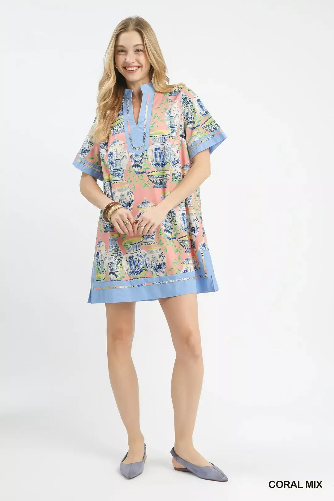Umgee Mix Abstract Print Mini Dress