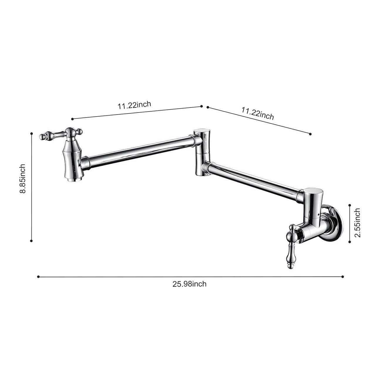Wall Mount Folding Kitchen Pot Filler Faucet
