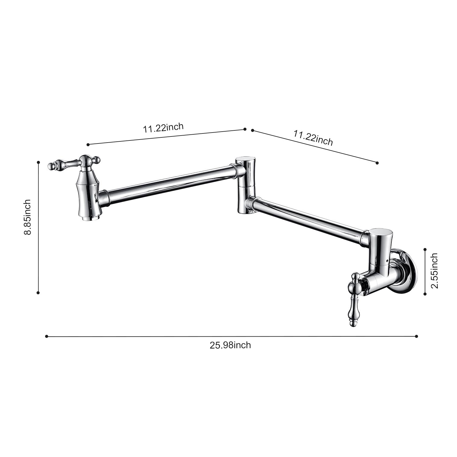 Wall Mount Folding Kitchen Pot Filler Faucet