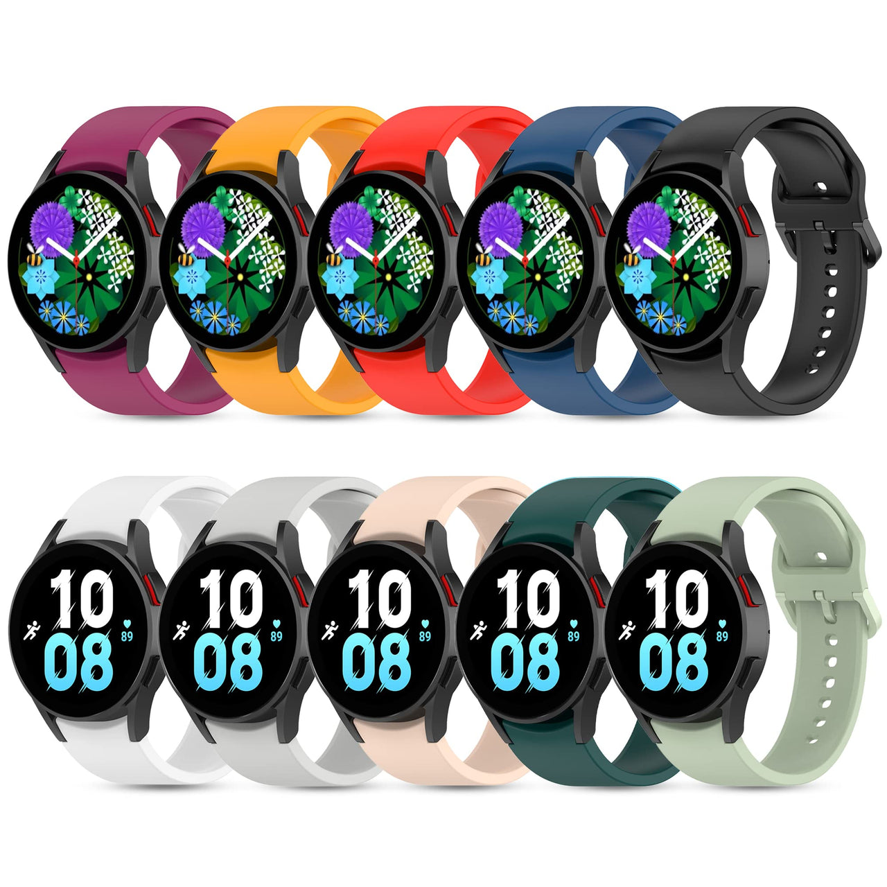 JADINET 10 Pack Samsung Galaxy Watch 4 Band Compatible With Galaxy Samsung Galaxy Watch 5 Band Samsung Watch 5 Bands & Galaxy Watch 4 Bands For Women Samsung Galaxy 4 Watch Bands Galaxy Watch 5 Band