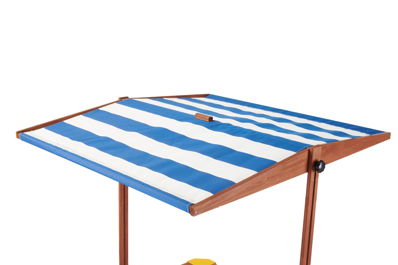 Kids Sandbox with Cover, 46' Wooden Sand Box w/Adjustable Canopy, Large Outdoor Cedar Sandpit for Backyard Play