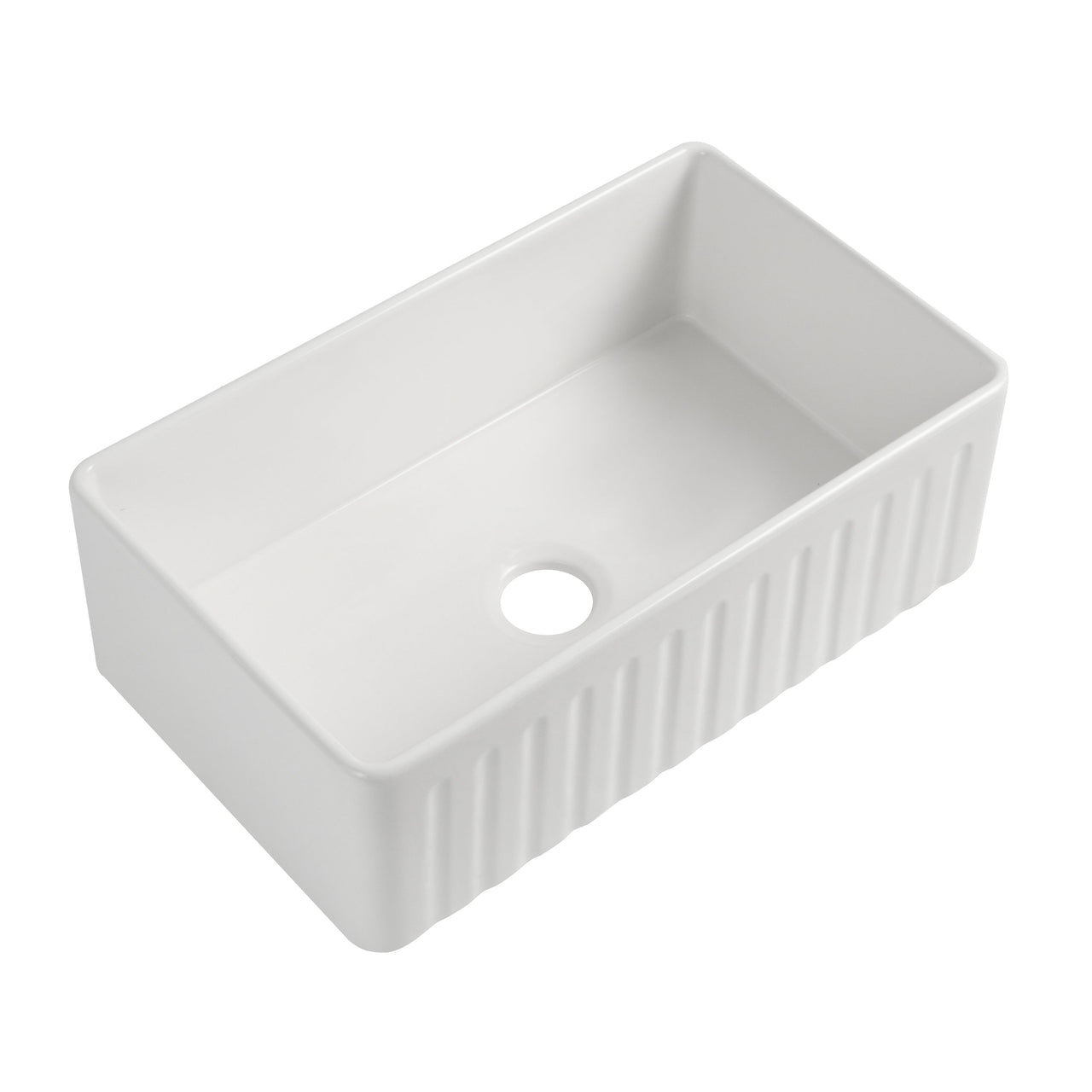 Fireclay 33' L X 20' W Farmhouse Kitchen Sink with Grid and Strainer