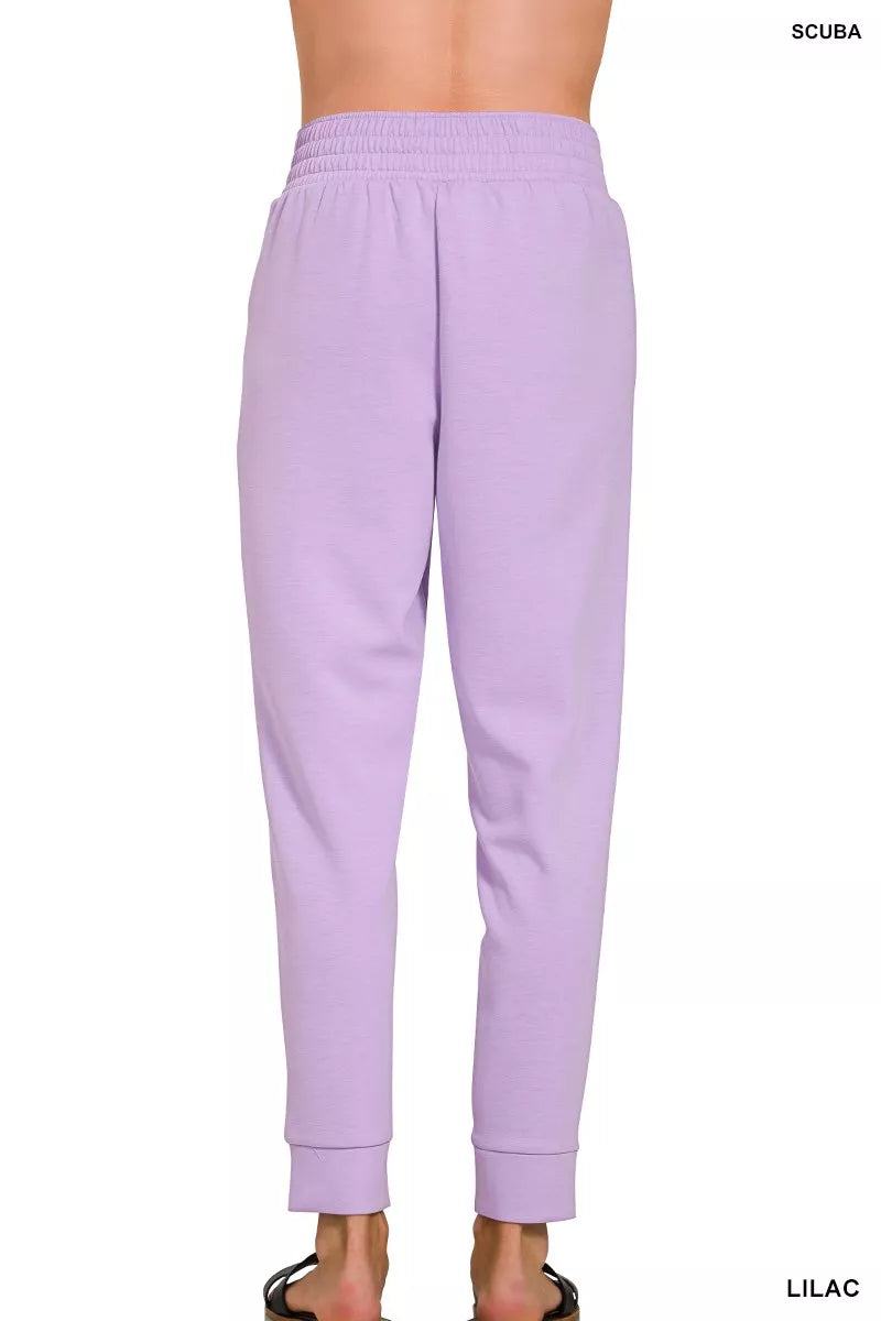 Zenana Scuba Mock Neck Sweatshirt and Joggers Set
