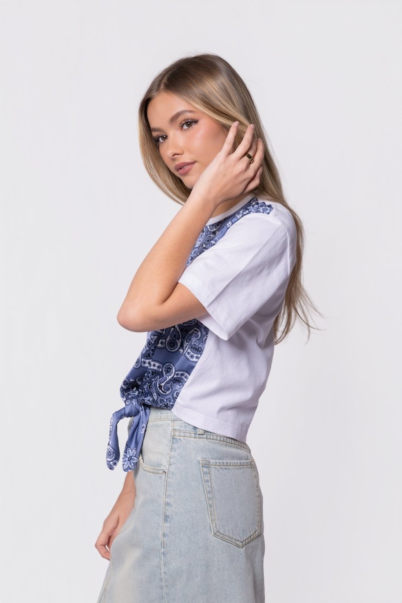 Edie Top (Blue Pattern)