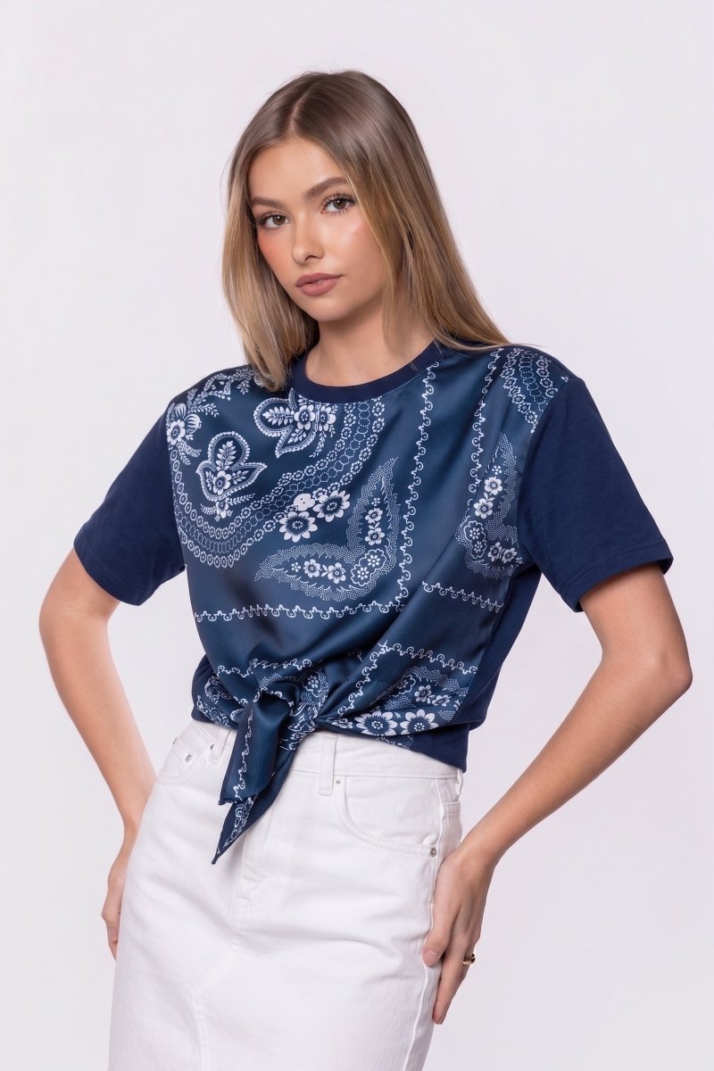Edie Top (Navy/Navy Pattern)