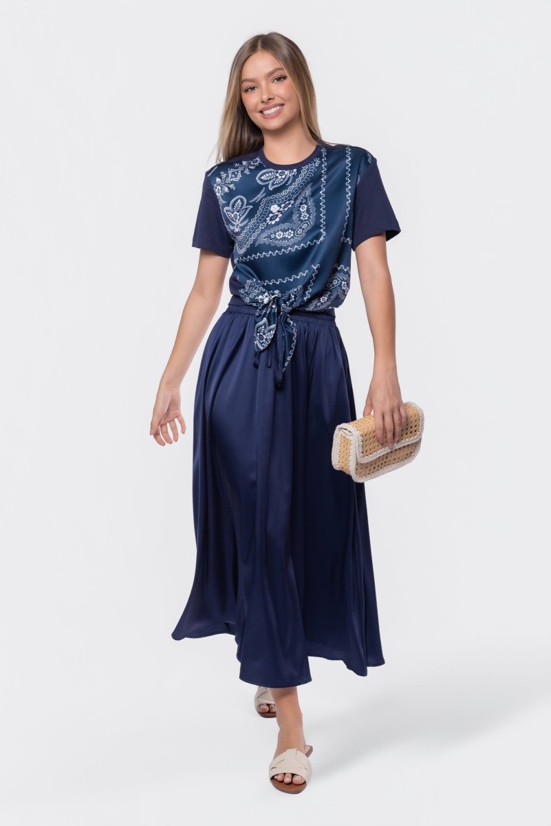 Edie Top (Navy/Navy Pattern)