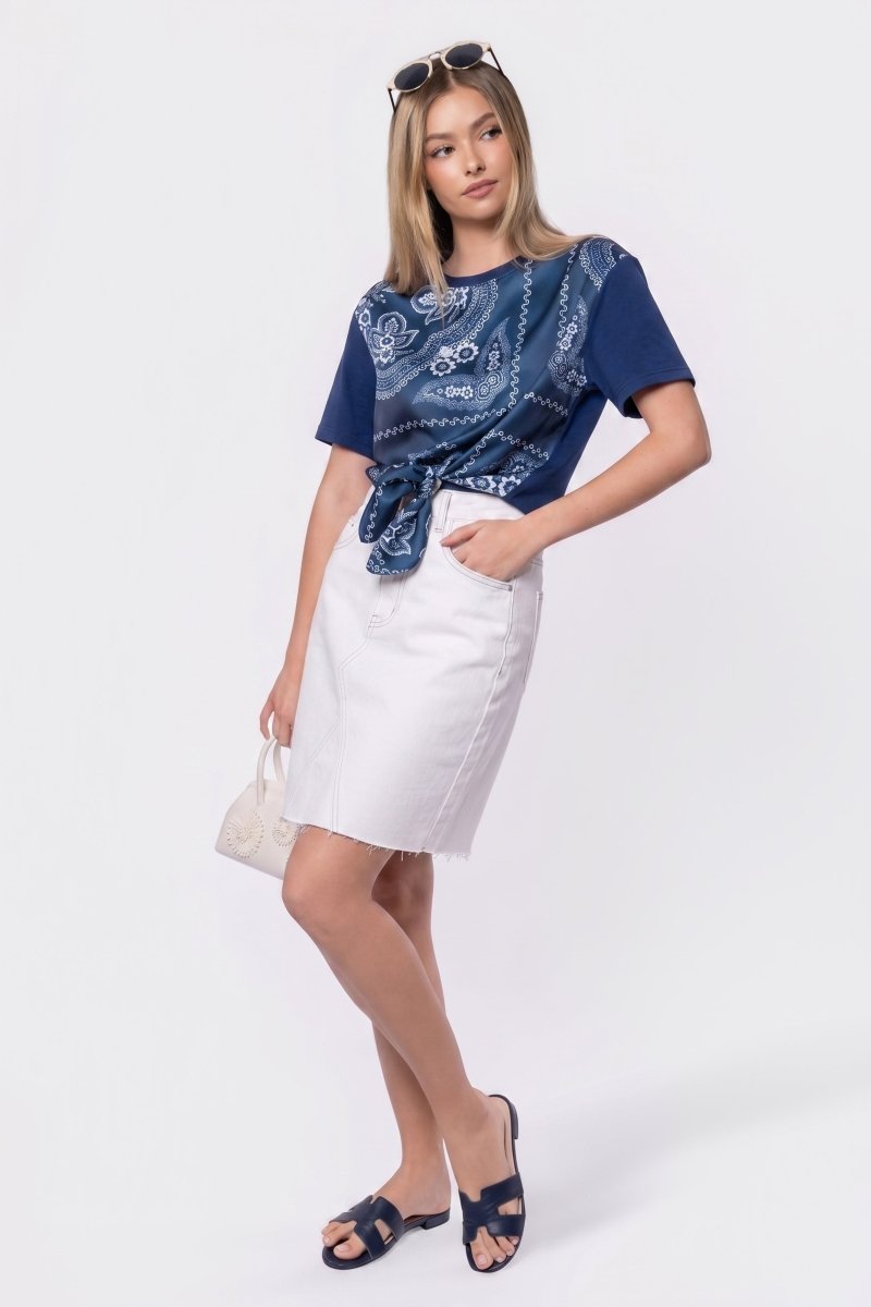 Edie Top (Navy/Navy Pattern)