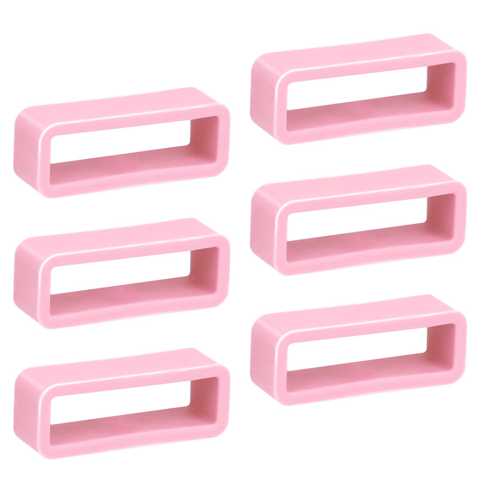 6 PCS Silicone Watch Band Loops 18mm Watch Strap Holder Watch Strap Loops Fastener Rings Light Pink Watch Band Keepers Replacement Watch Band Strap Loops for Smart Sport Watch Band Holder