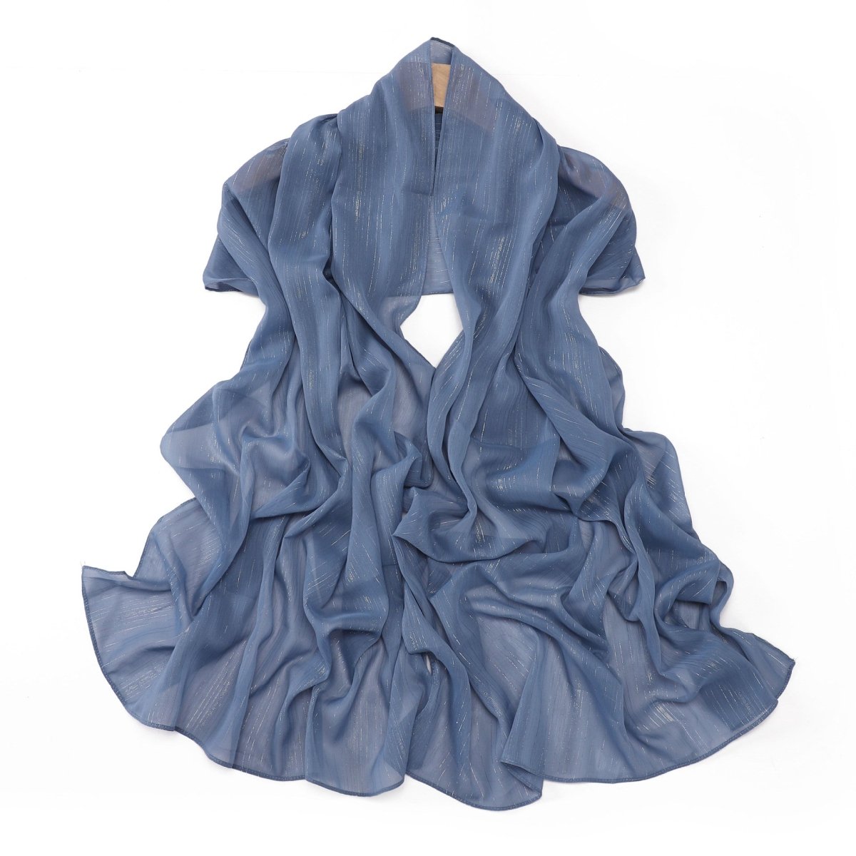Effortless Grace Scarf Silver Crinkle Chiffon Hijab (MH153)