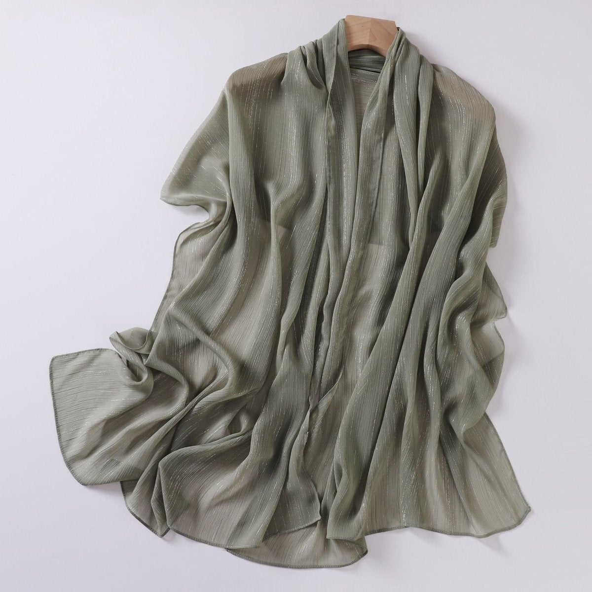 Effortless Grace Scarf Silver Crinkle Chiffon Hijab (MH153)