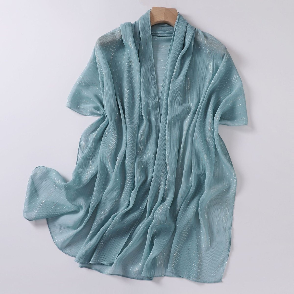 Effortless Grace Scarf Silver Crinkle Chiffon Hijab (MH153)