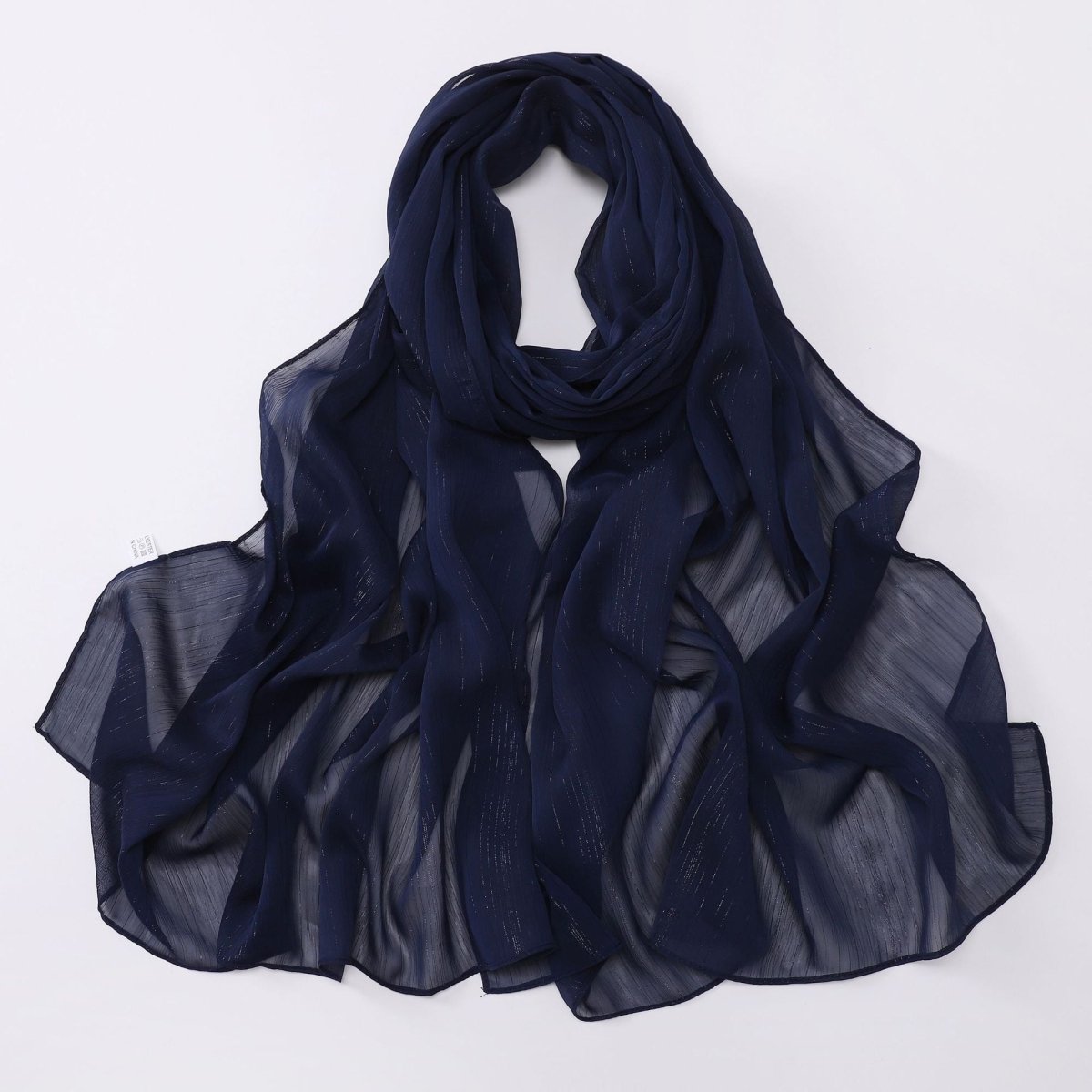 Effortless Grace Scarf Silver Crinkle Chiffon Hijab (MH153)