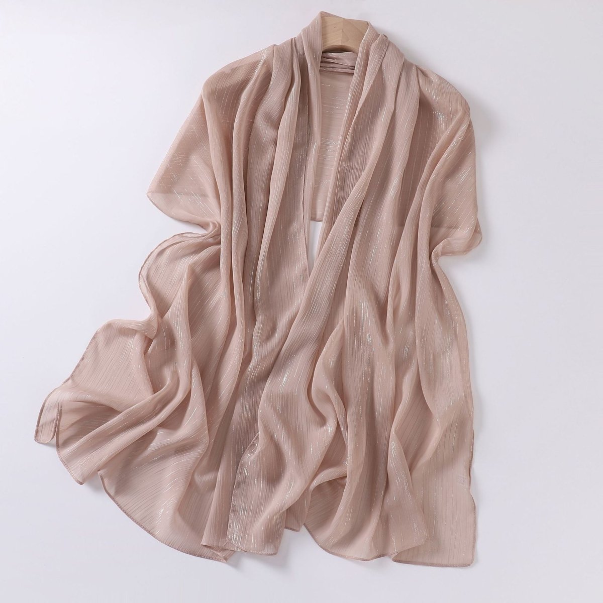 Effortless Grace Scarf Silver Crinkle Chiffon Hijab (MH153)