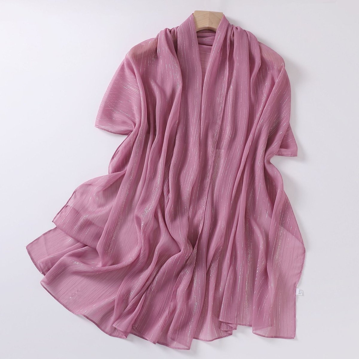 Effortless Grace Scarf Silver Crinkle Chiffon Hijab (MH153)
