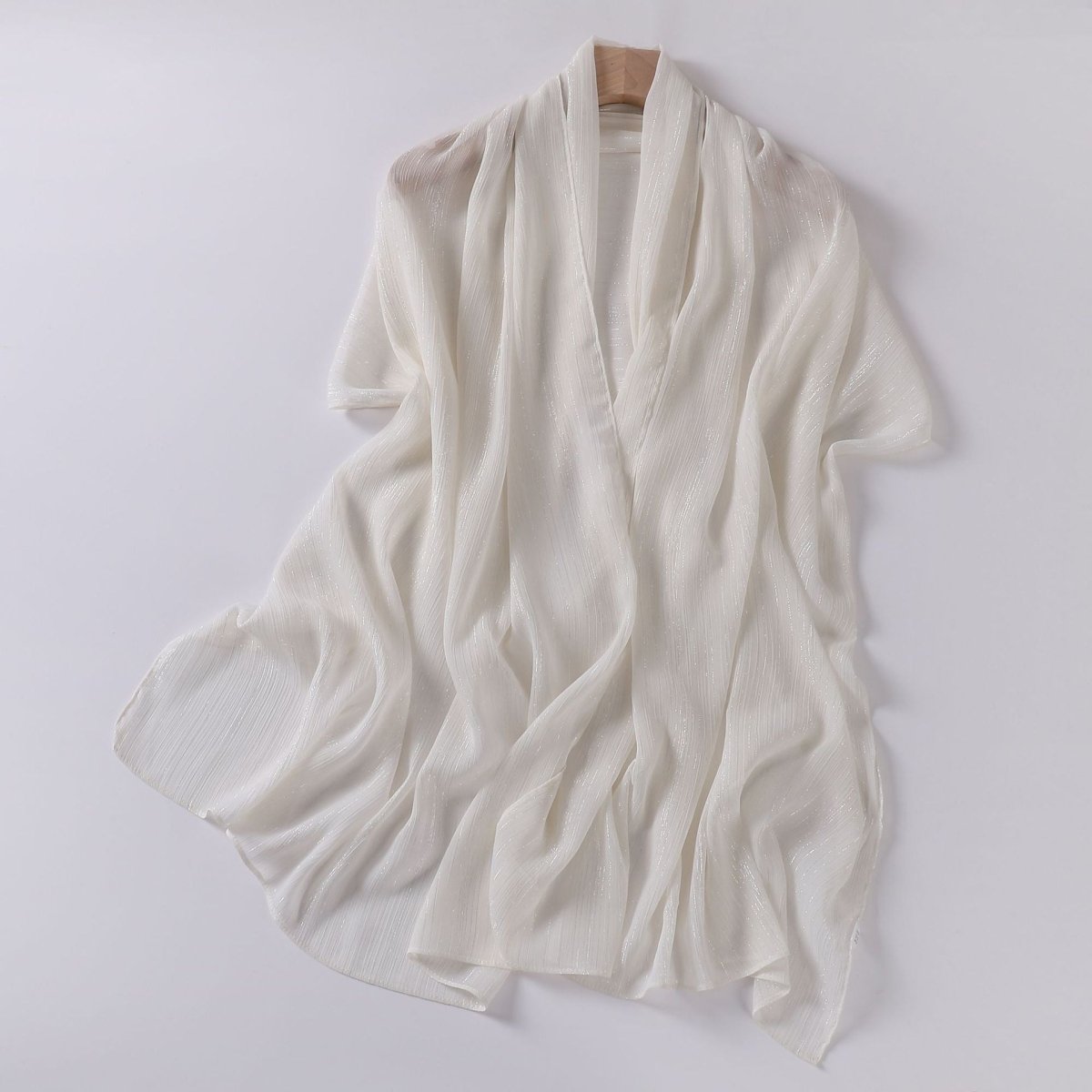 Effortless Grace Scarf Silver Crinkle Chiffon Hijab (MH153)