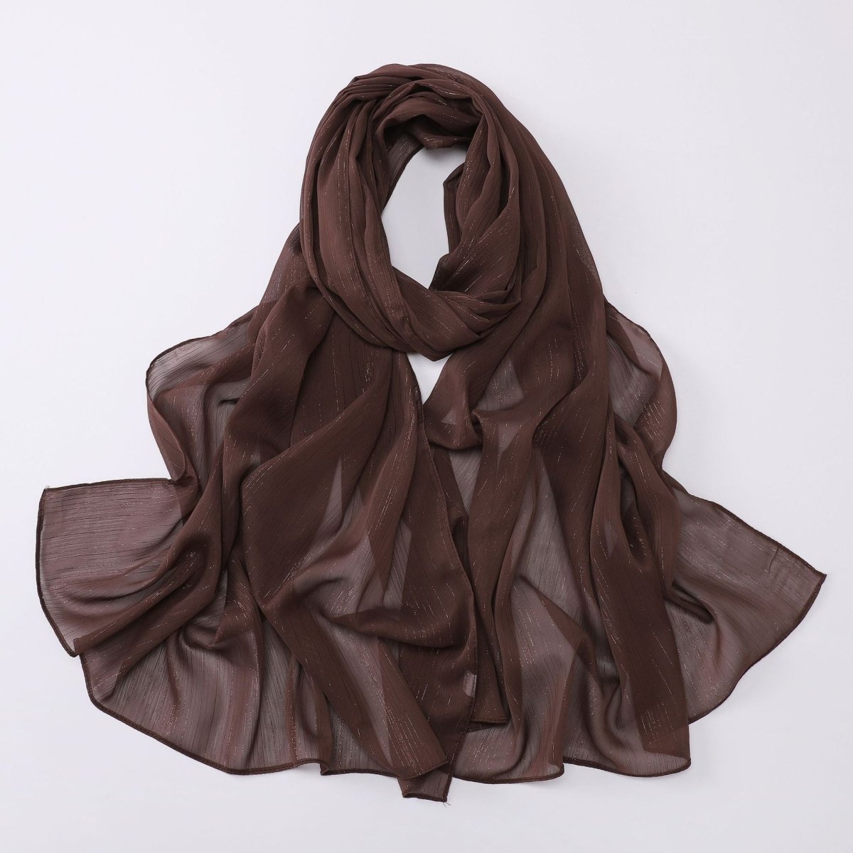 Effortless Grace Scarf Silver Crinkle Chiffon Hijab (MH153)