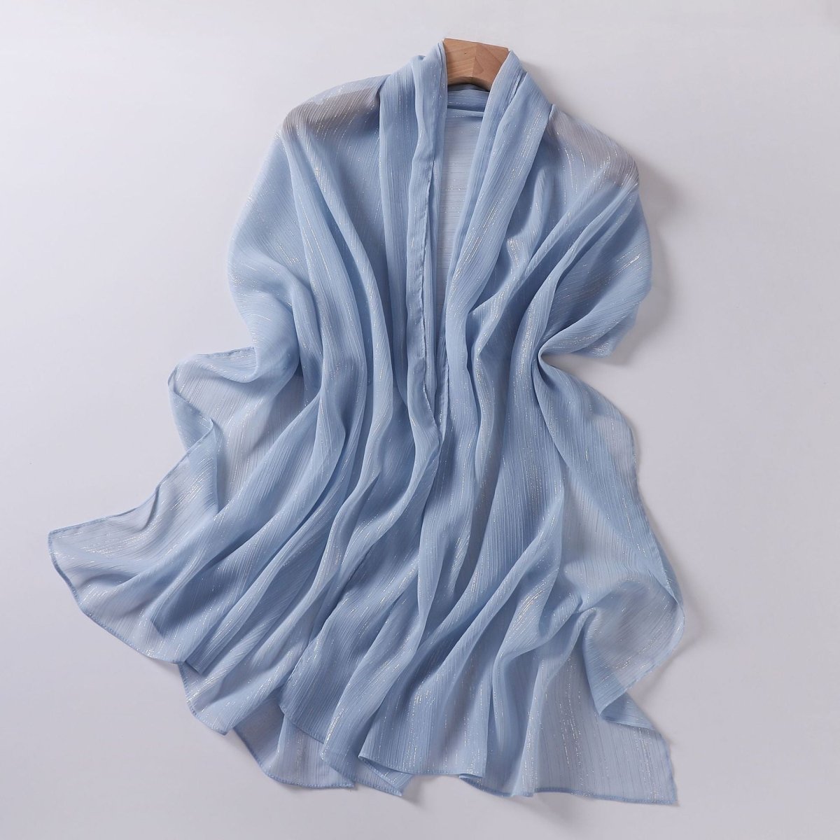 Effortless Grace Scarf Silver Crinkle Chiffon Hijab (MH153)