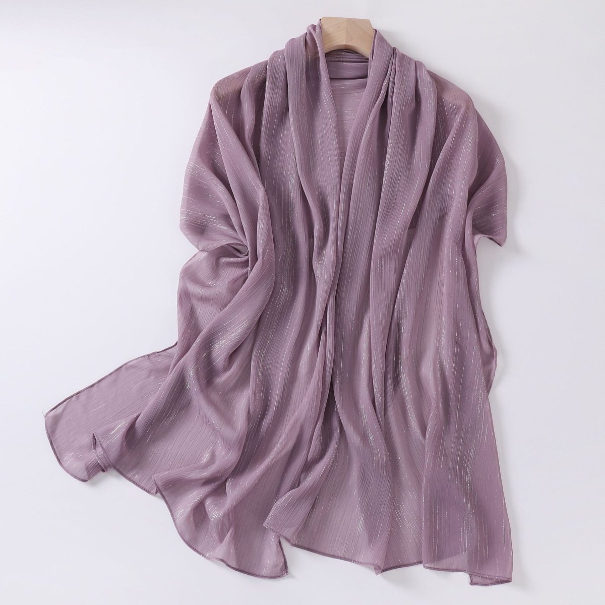 Effortless Grace Scarf Silver Crinkle Chiffon Hijab (MH153)