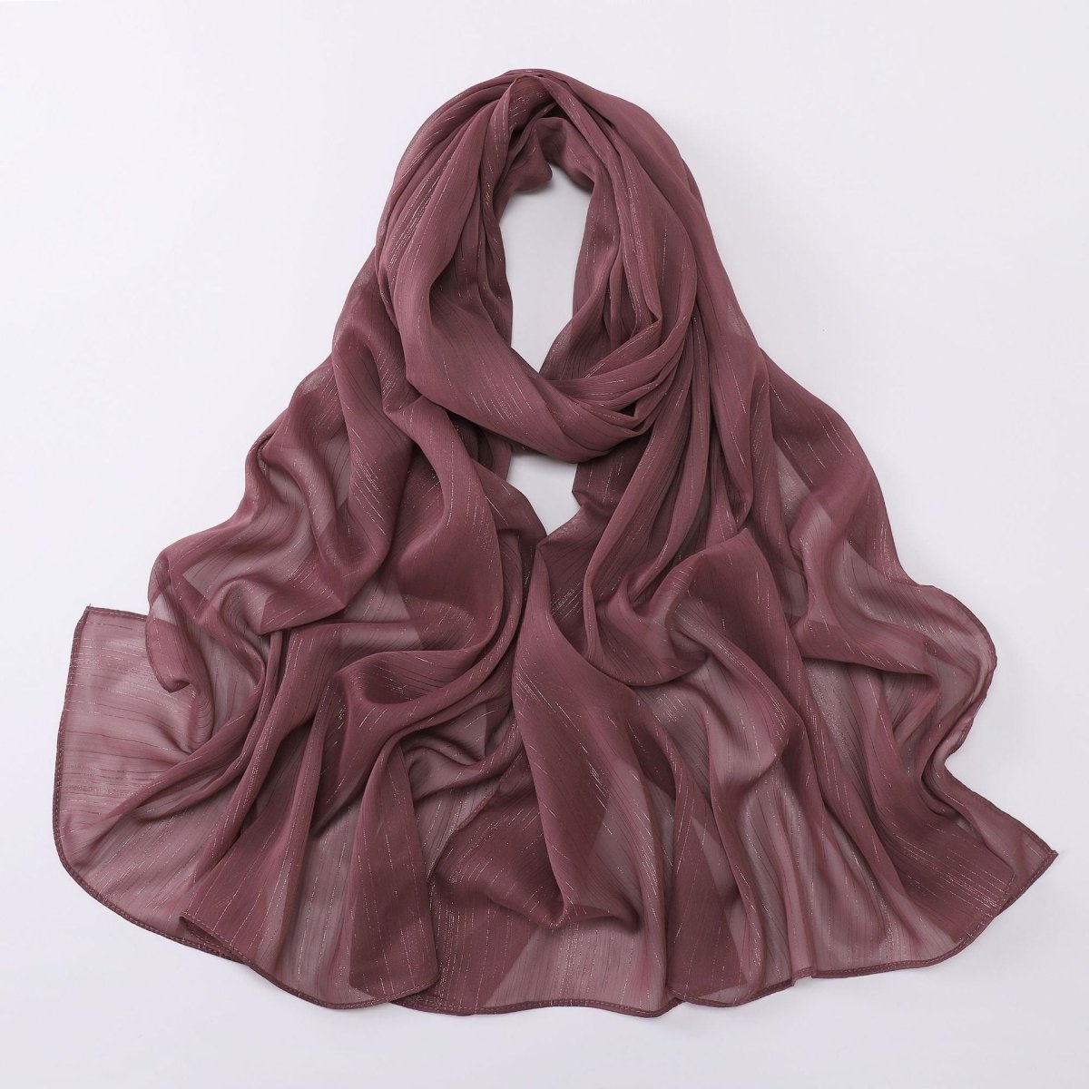 Effortless Grace Scarf Silver Crinkle Chiffon Hijab (MH153)