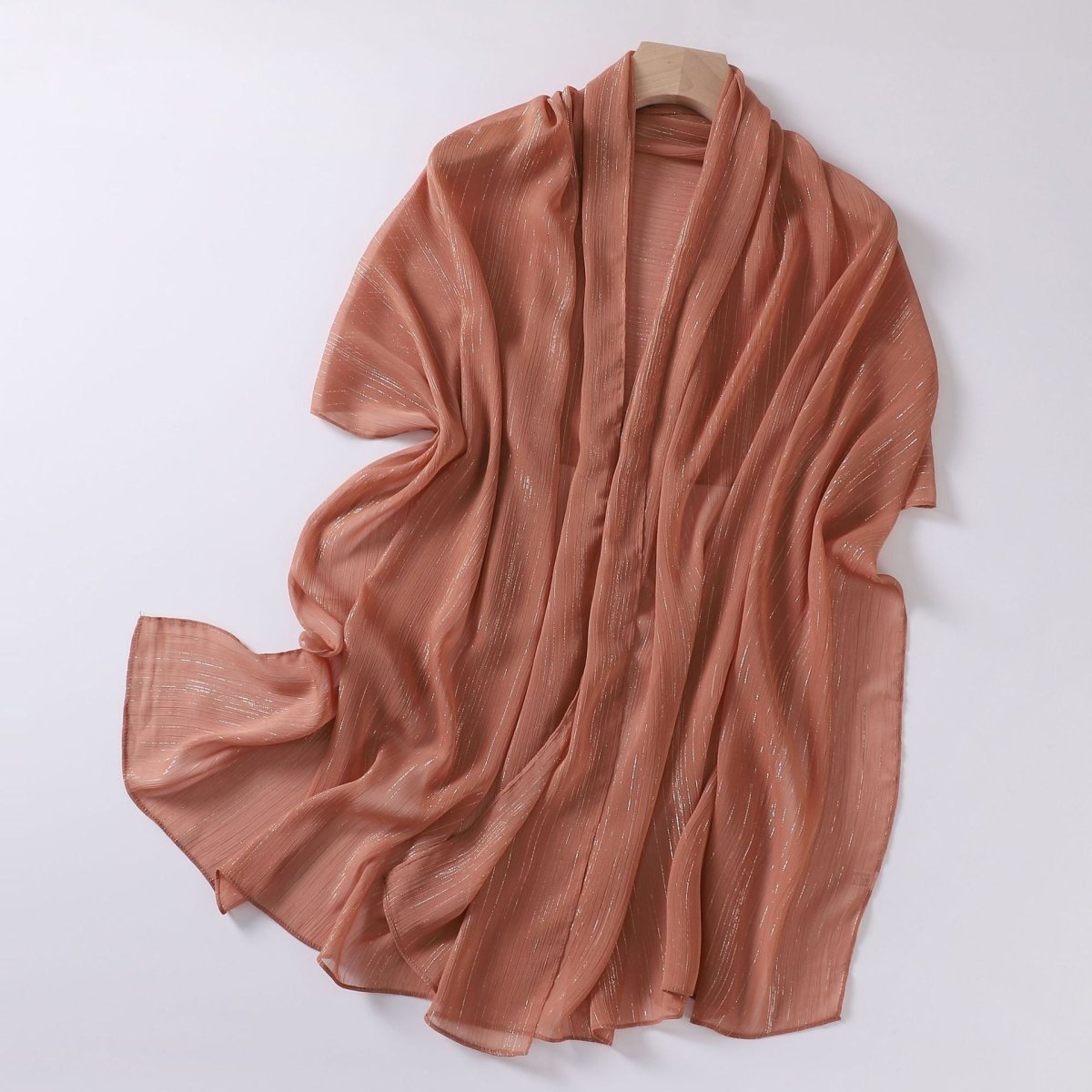 Effortless Grace Scarf Silver Crinkle Chiffon Hijab (MH153)