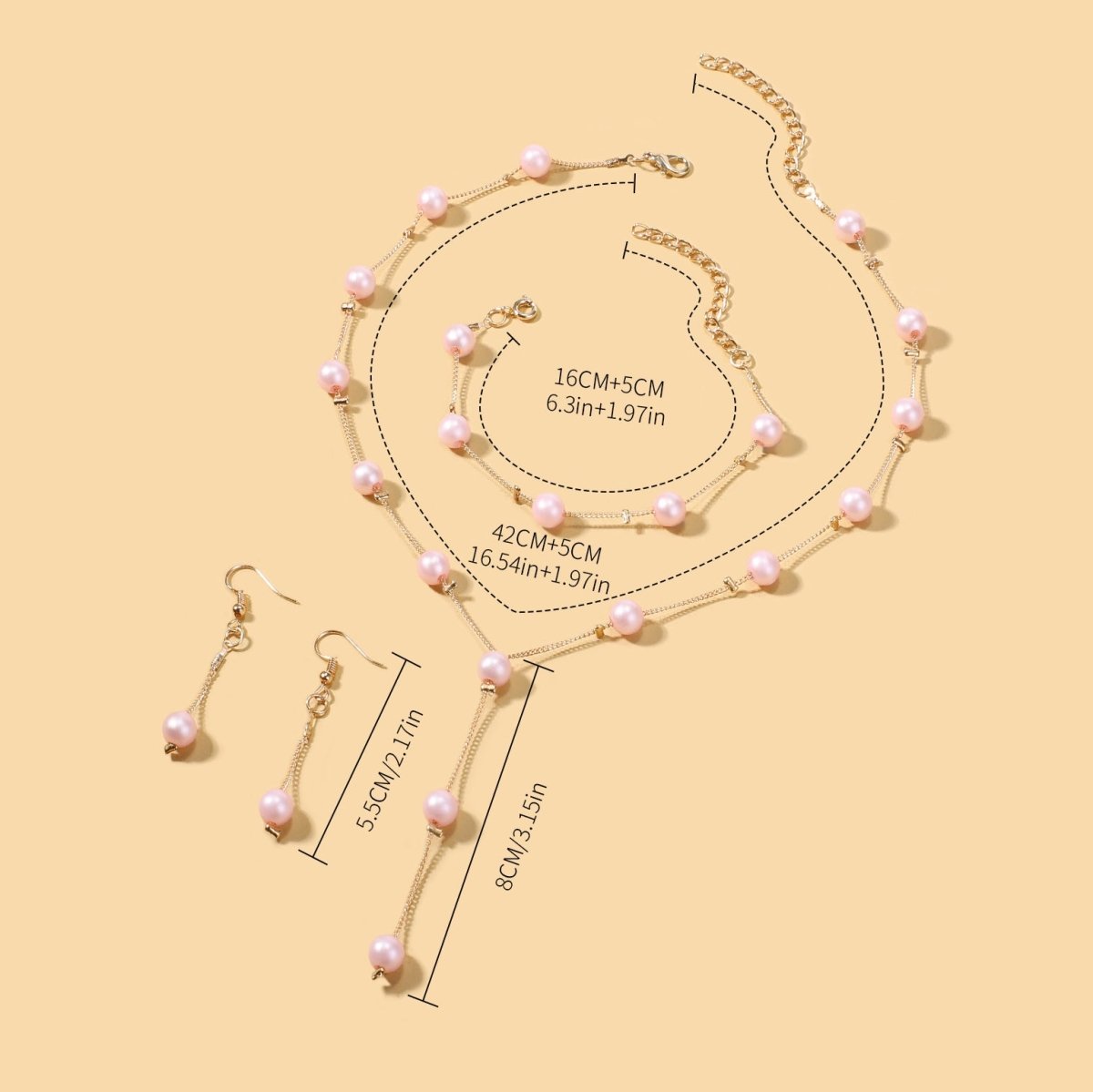 Elegance Pearl Earrings & Necklace Ensemble (MAC313)