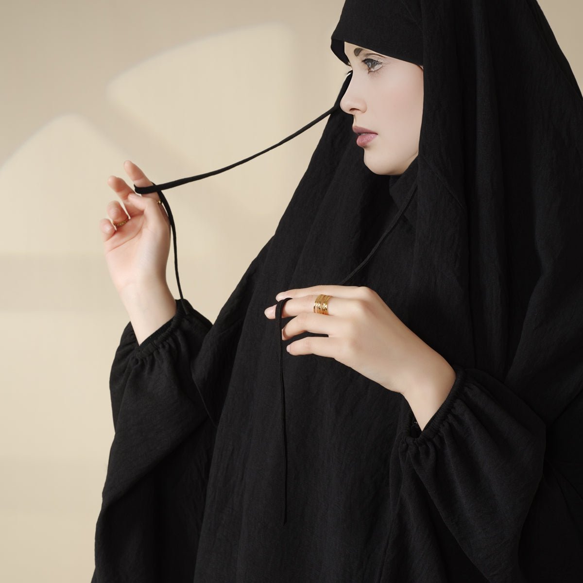 Elegant 2-Piece Crepe Abaya & Khimar Set (MK008)