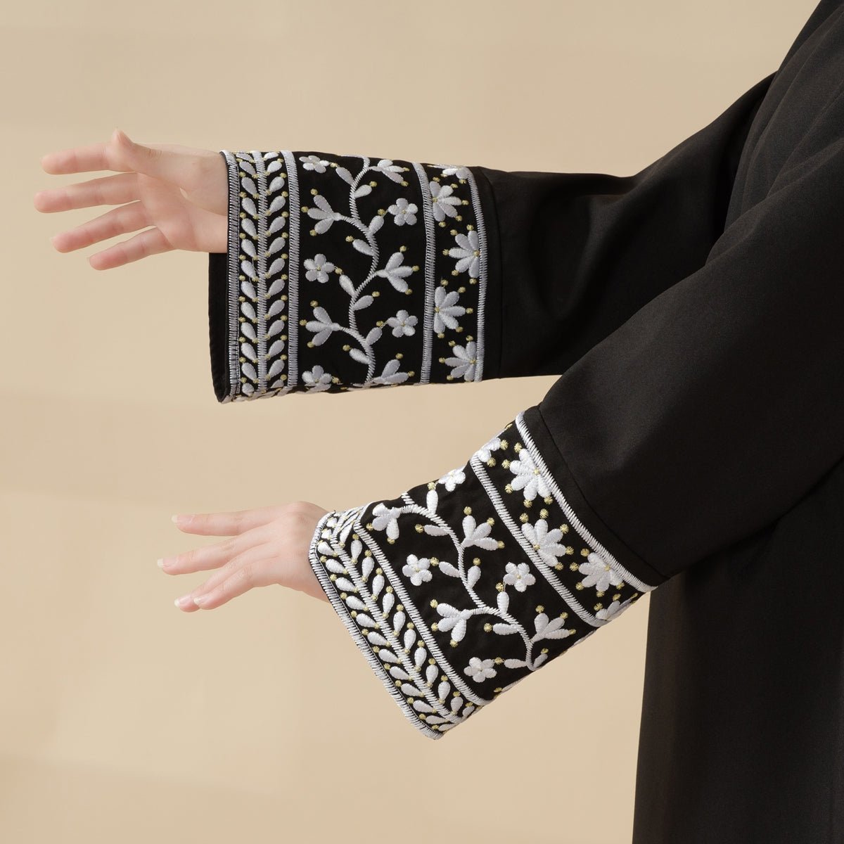 Elegant Cocoon-Cut Pullover Dress | 2-Piece Set Embroidered Abaya (MA145)