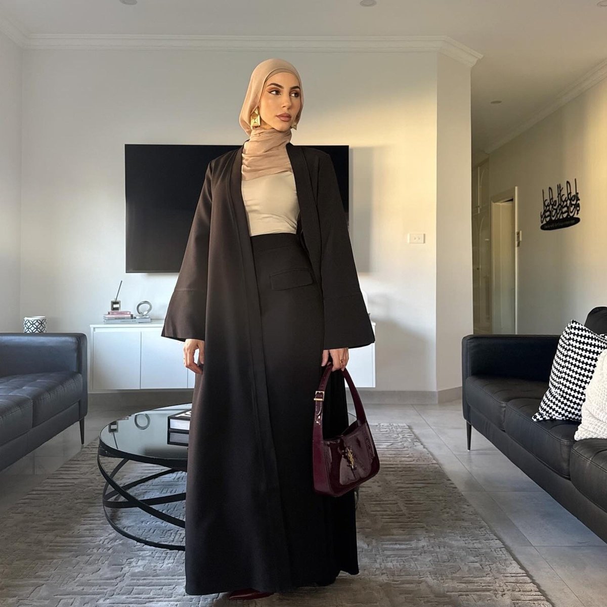 Elegant Long Cardigan & Maxi Skirt Set(MS175)