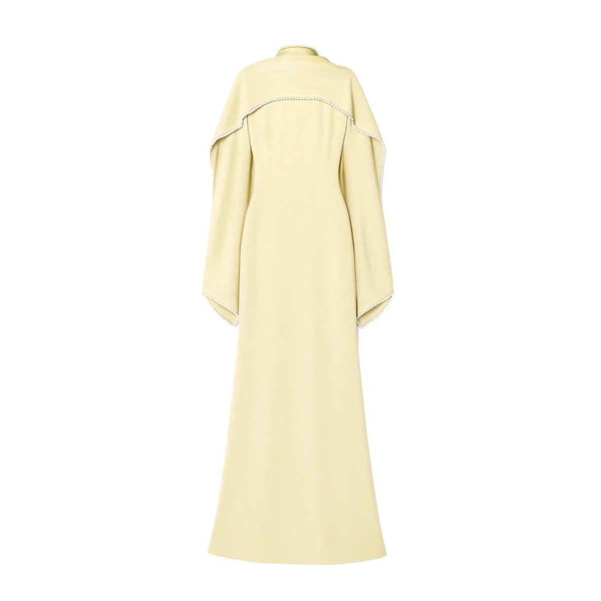 Elegant Pearl Embellished Cape Sleeve Evening Dress(MA337)