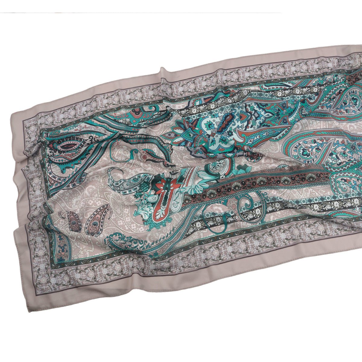 Elegant Printed Chiffon Hijab Scarf Bohemian Style Breathable Sun Protection Wrap (MH136)