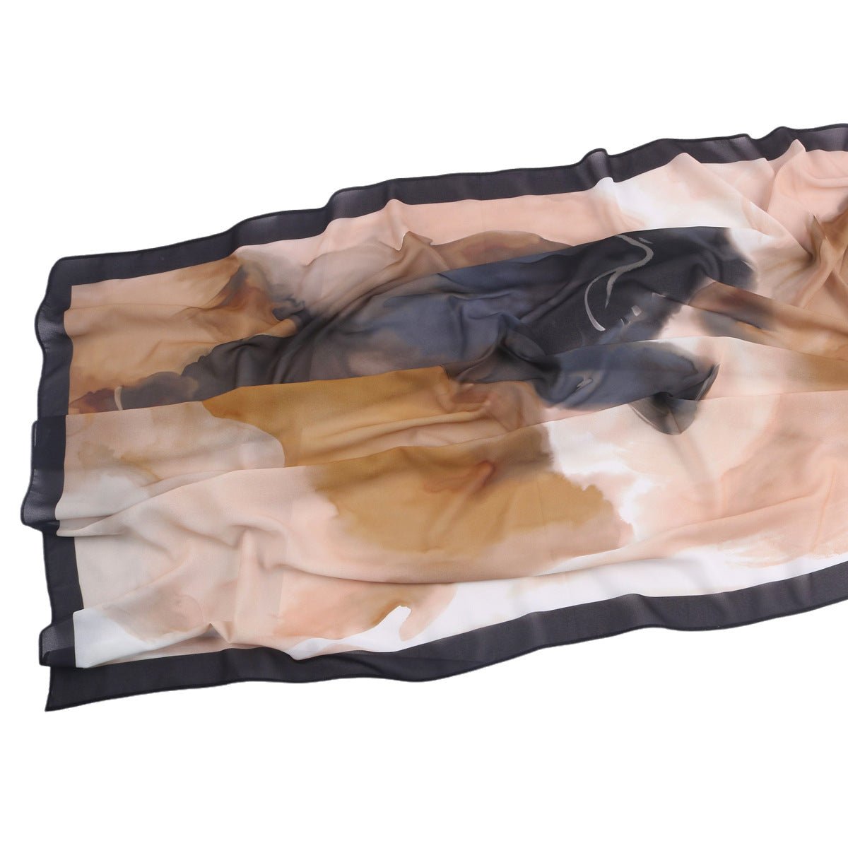 Elegant Printed Chiffon Hijab Scarf Bohemian Style Breathable Sun Protection Wrap (MH136)