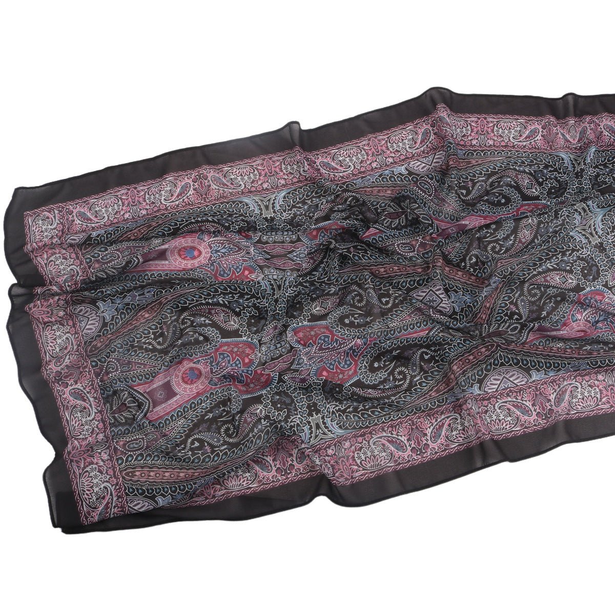 Elegant Printed Chiffon Hijab Scarf Bohemian Style Breathable Sun Protection Wrap (MH136)