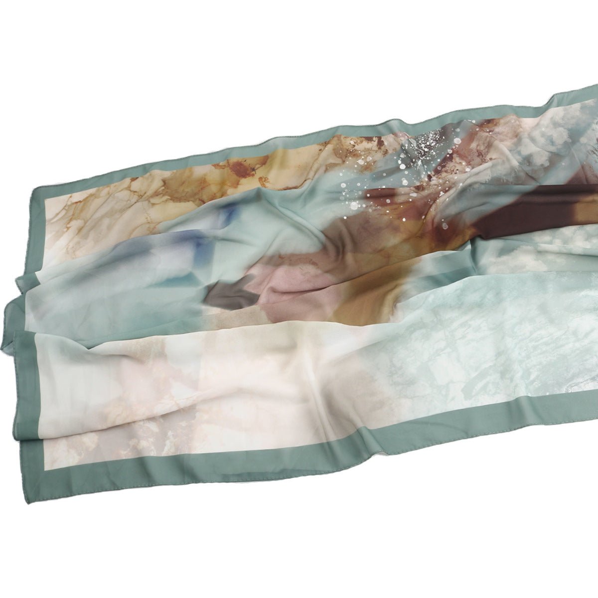Elegant Printed Chiffon Hijab Scarf Bohemian Style Breathable Sun Protection Wrap (MH136)
