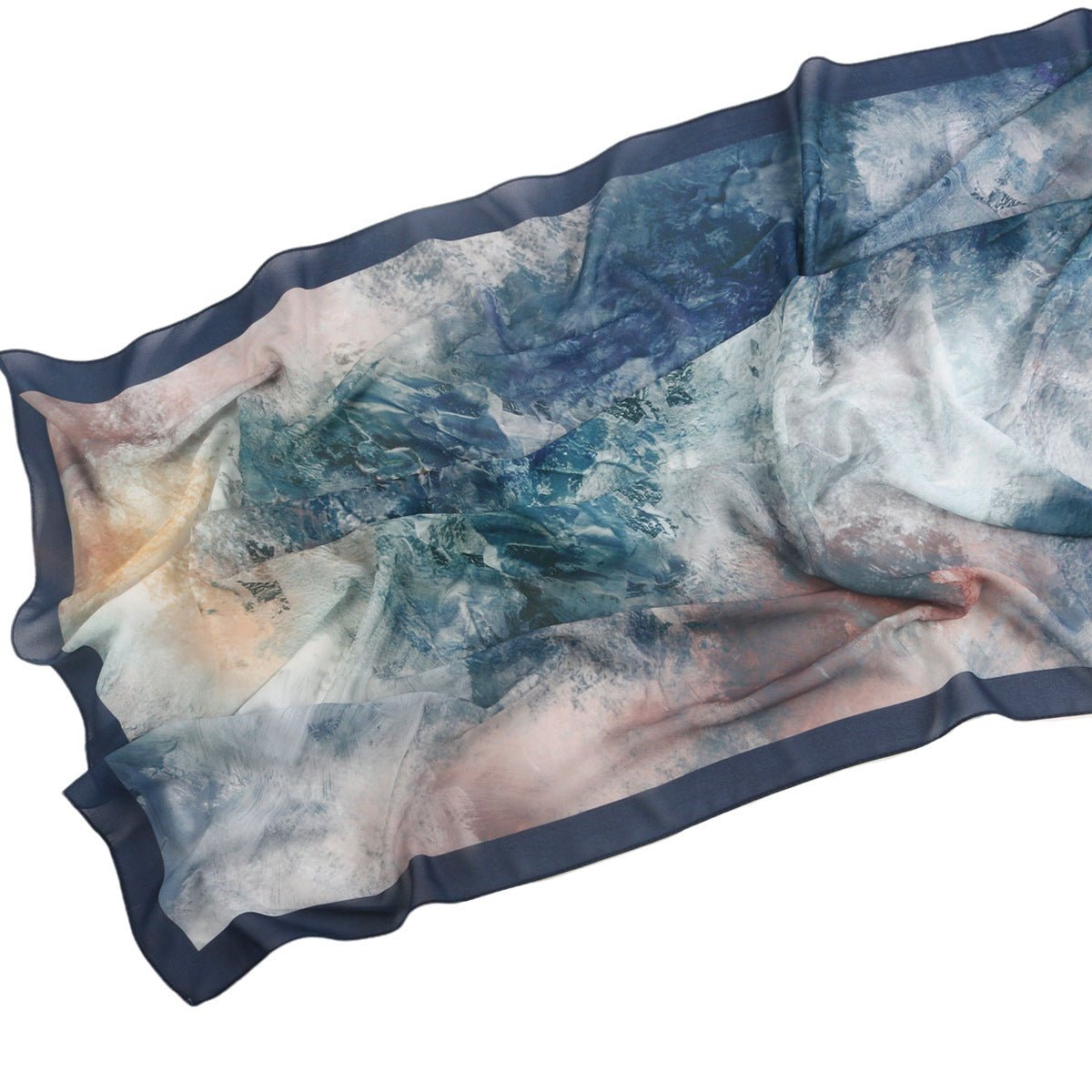 Elegant Printed Chiffon Hijab Scarf Bohemian Style Breathable Sun Protection Wrap (MH136)