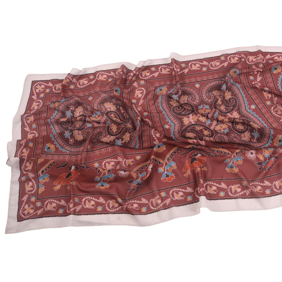 Elegant Printed Chiffon Hijab Scarf Bohemian Style Breathable Sun Protection Wrap (MH136)