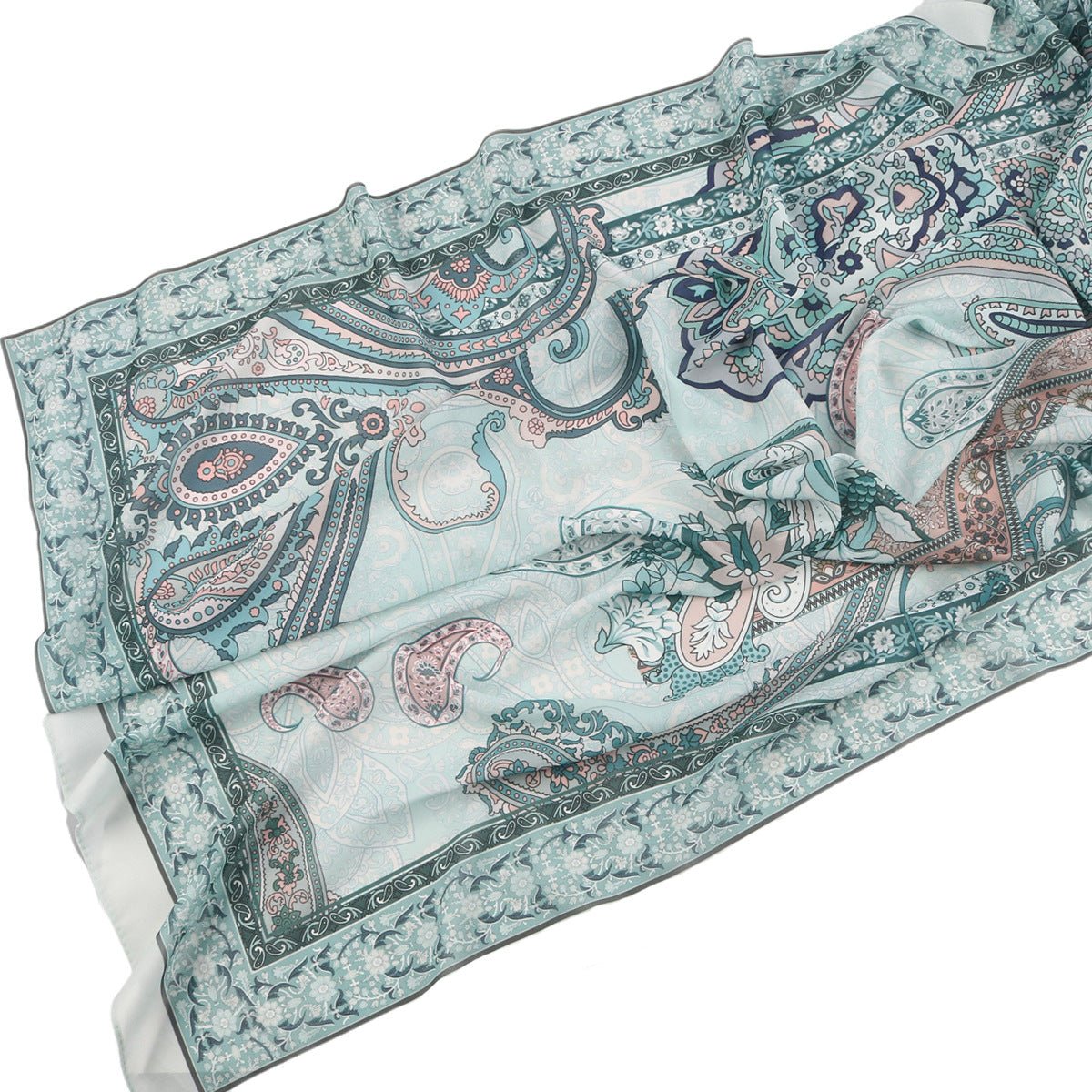 Elegant Printed Chiffon Hijab Scarf Bohemian Style Breathable Sun Protection Wrap (MH136)