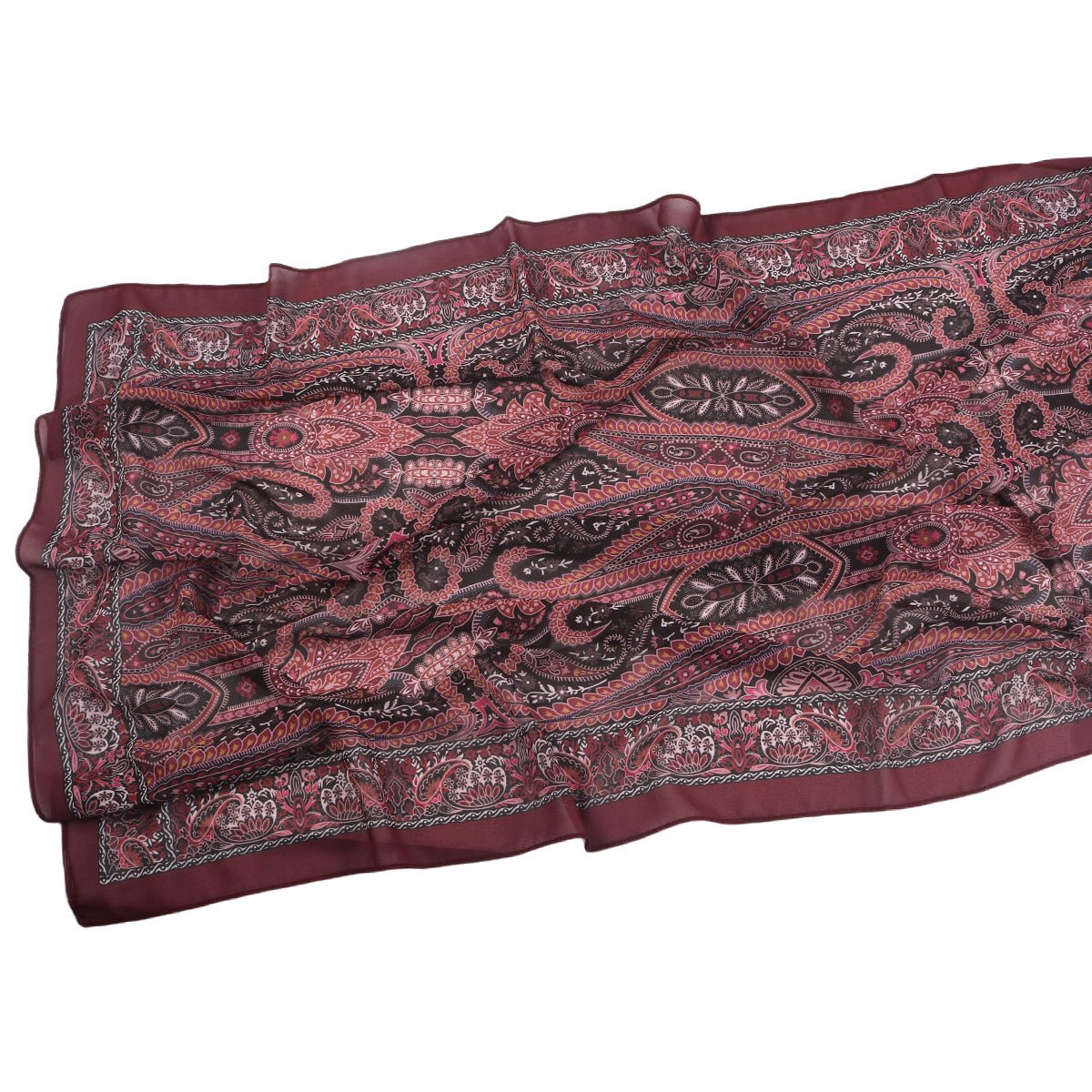 Elegant Printed Chiffon Hijab Scarf Bohemian Style Breathable Sun Protection Wrap (MH136)