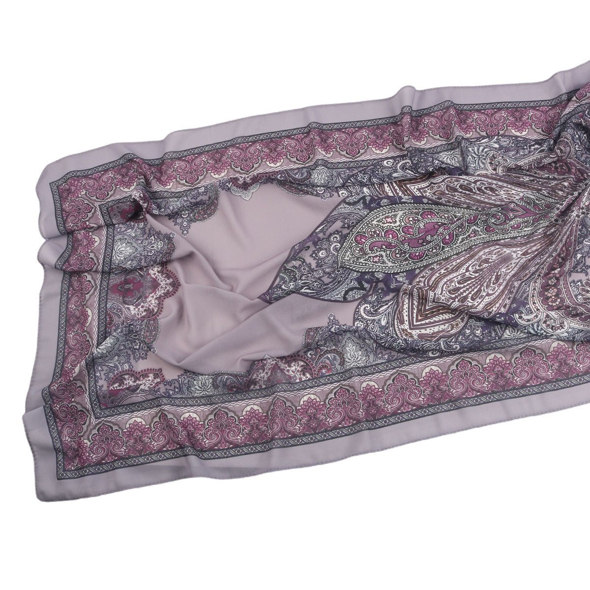 Elegant Printed Chiffon Hijab Scarf Bohemian Style Breathable Sun Protection Wrap (MH136)