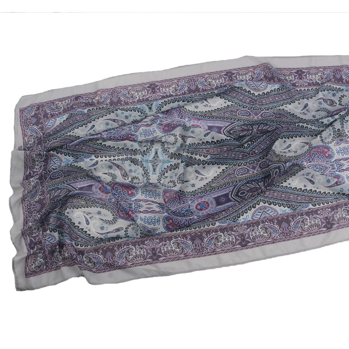 Elegant Printed Chiffon Hijab Scarf Bohemian Style Breathable Sun Protection Wrap (MH136)
