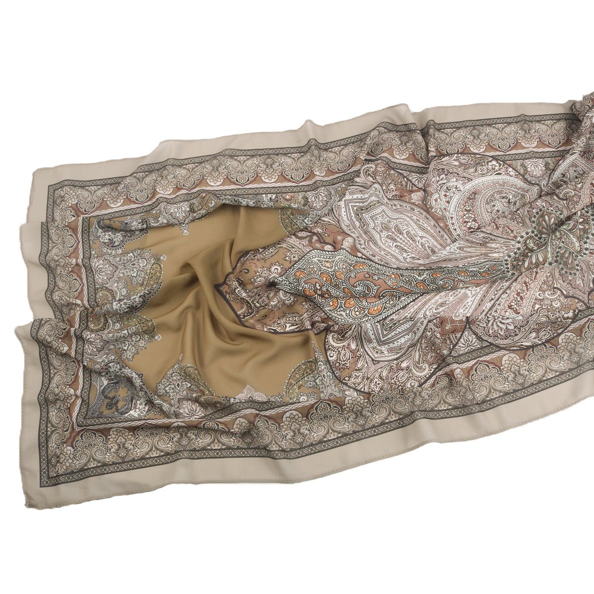 Elegant Printed Chiffon Hijab Scarf Bohemian Style Breathable Sun Protection Wrap (MH136)