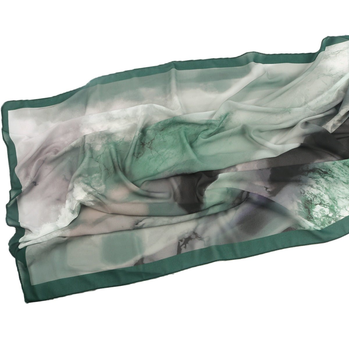 Elegant Printed Chiffon Hijab Scarf Bohemian Style Breathable Sun Protection Wrap (MH136)